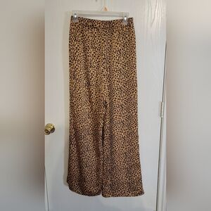 Francescas Collection Leopard Print Wide-Leg Pants Size S